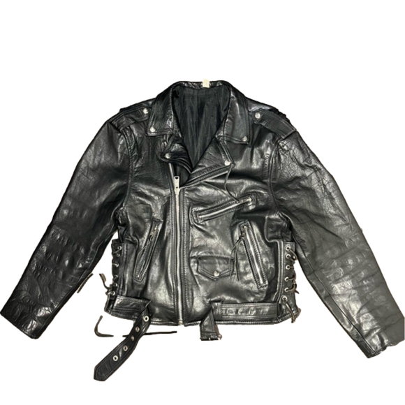 Vintage Other - Vintage 90s iconic black leather Motorcycle Jacket